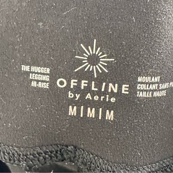 Aerie The Hugger High Waisted Ribbed Black Legging Women’s Sz M - Picture 3 of 8